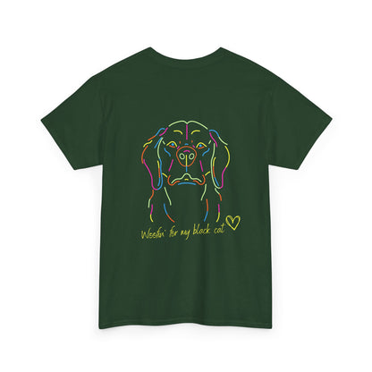 Golden Retriever Woofin' For My Black Cat // Unisex Heavy Cotton Tee - Relationship Dynamics