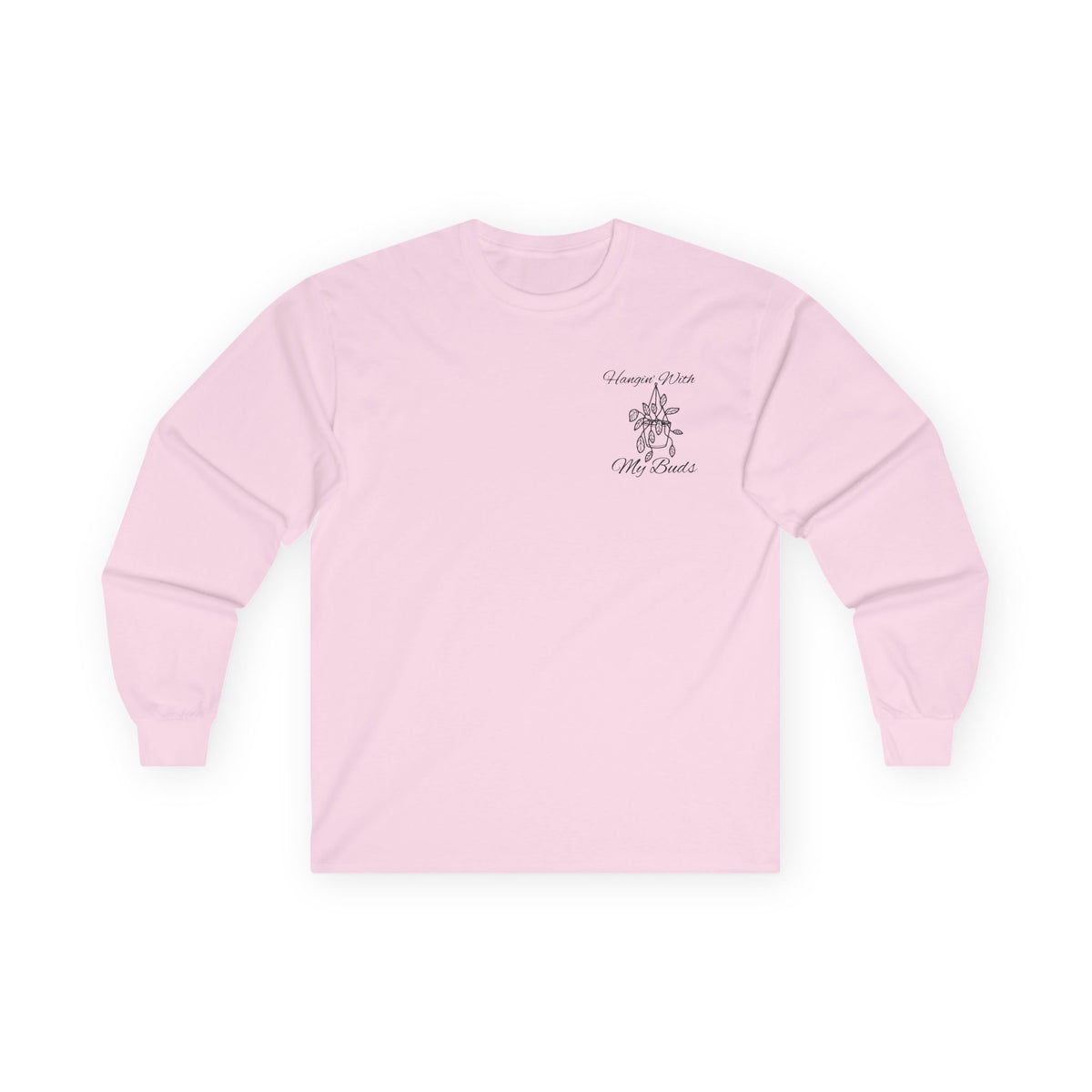 Hangin' With My Buds // Unisex Ultra Cotton Long Sleeve Tee - 'Happy Plants' Botanical Design
