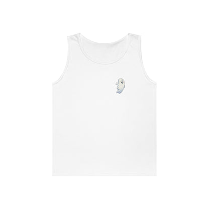 Power Bottom Autumn - White Ghost // Unisex Heavy Cotton Ghost Theme Tank Top - Fall Vibes