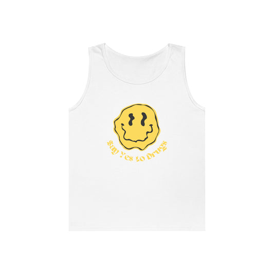 "Say Yes to Drugs" Smiley Graphic // Unisex Heavy Cotton Tank Top