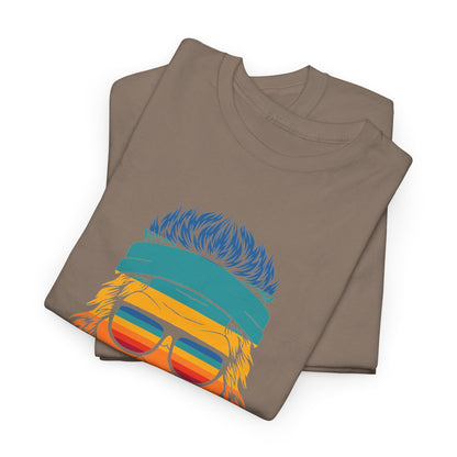Bigfoot Mood // Retro Mood Unisex Heavy Cotton Tee - Colorful Graphic T-Shirt