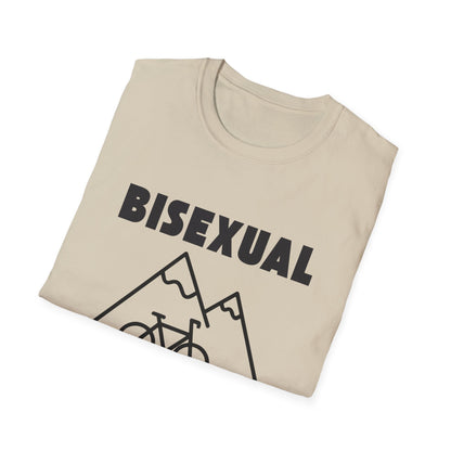 Bisexual (Mountain) Bicyclist  // Unisex Softstyle T-Shirt