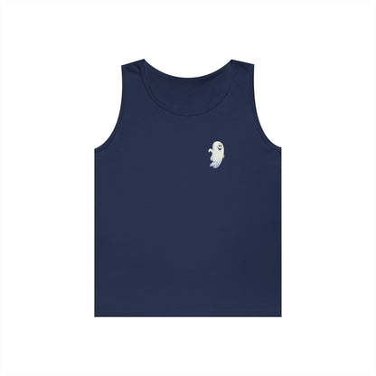 Power Bottom Autumn - White Ghost // Unisex Heavy Cotton Ghost Theme Tank Top - Fall Vibes