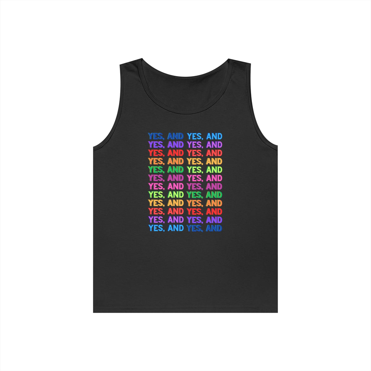 Improv, "Yes, And" // Positive Vibes Unisex Cotton Tank Top - Colorful 'YES' Design