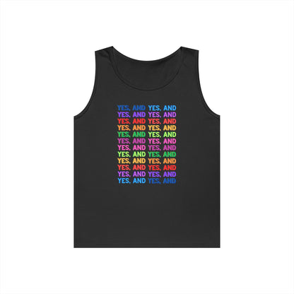 Improv, "Yes, And" // Positive Vibes Unisex Cotton Tank Top - Colorful 'YES' Design
