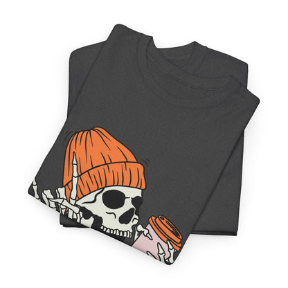 Skull Graphic Tee, Unisex Heavy Cotton, Casual Streetwear, Grunge Aesthetic, Halloween Costume, Gift for Him/Her
