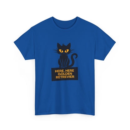 Black Cat with Sign //  Unisex Heavy Cotton Tee