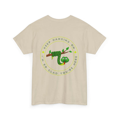 Keep Hanging On - Snake // Unisex Heavy Cotton Tee - Positive Message T-Shirt
