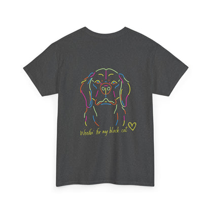 Golden Retriever Woofin' For My Black Cat // Unisex Heavy Cotton Tee - Relationship Dynamics
