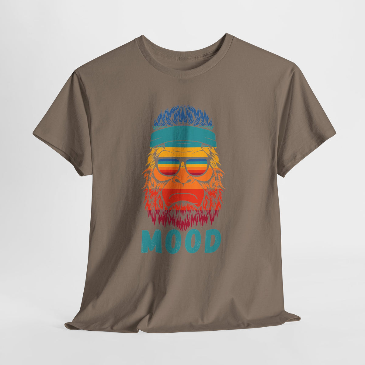 Bigfoot Mood // Retro Mood Unisex Heavy Cotton Tee - Colorful Graphic T-Shirt