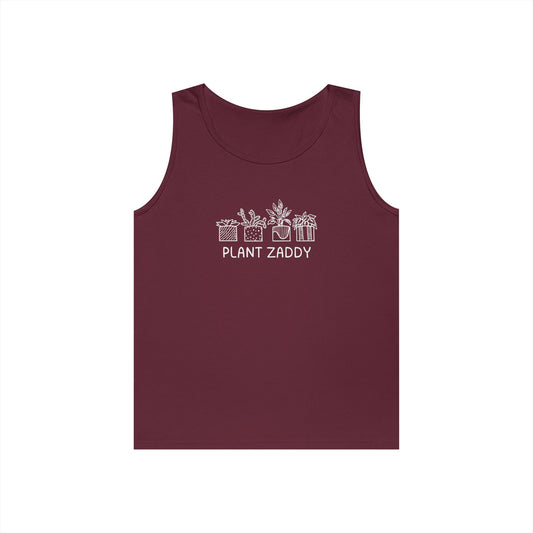 Plant Zaddy Unisex Heavy Cotton Tank Top - Perfect for Plant Lovers