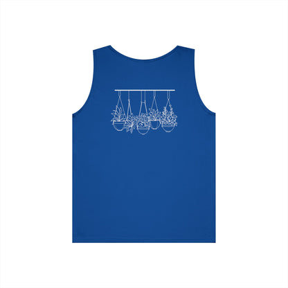 Hangin' With My Buds // Happy Plant Lover Unisex Heavy Cotton Tank Top - Perfect for Gardening Enthusiasts