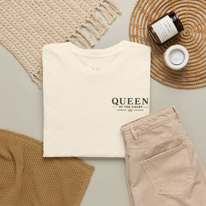 Pickleball - Queen of the Court - Sleeve Design - Vintage Playing Card Graphic T-Shirt