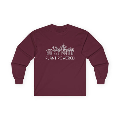 Plant Powered // Unisex Long Sleeve Tee - Eco-Friendly Plant Lovers Shirt