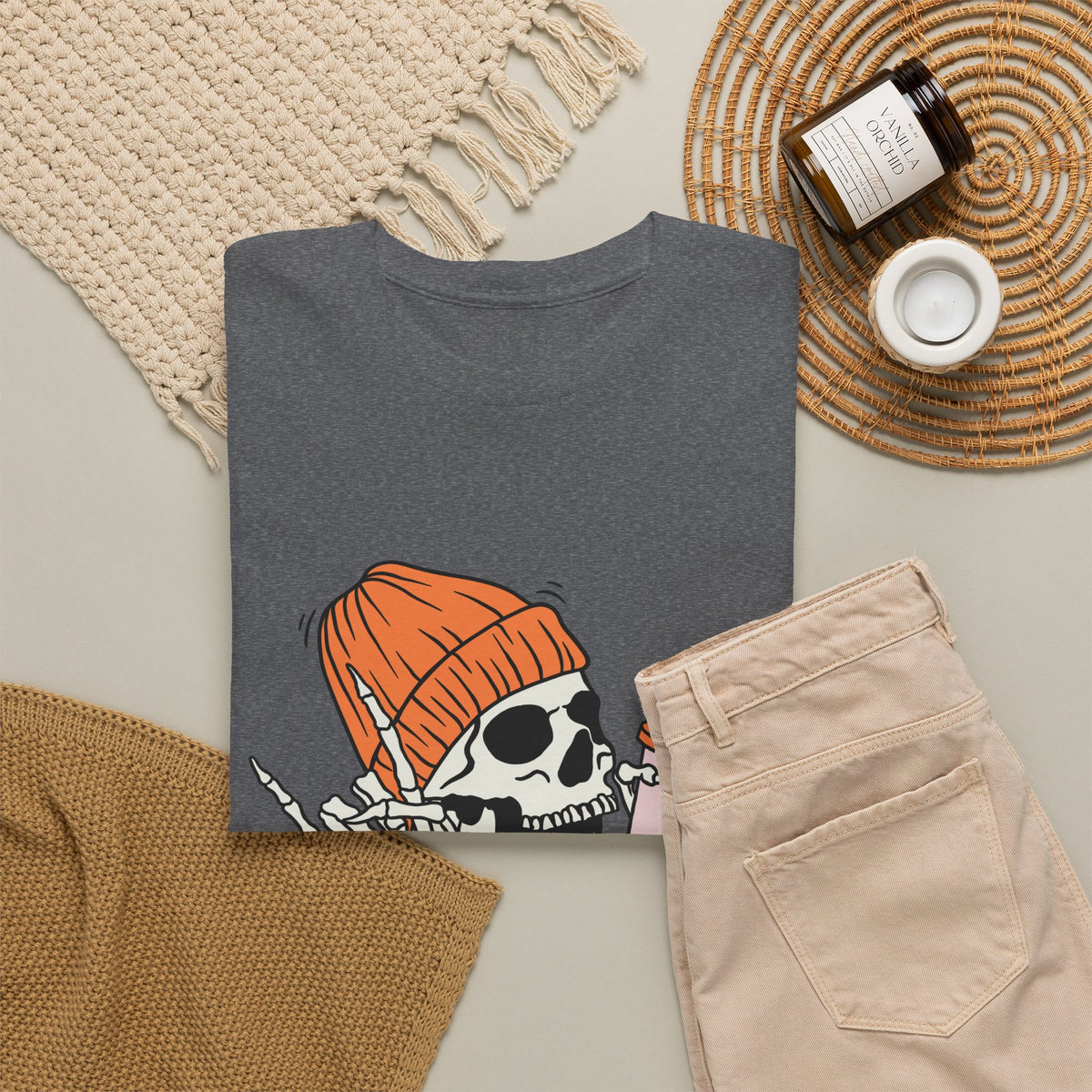Skull Graphic Tee, Unisex Heavy Cotton, Casual Streetwear, Grunge Aesthetic, Halloween Costume, Gift for Him/Her