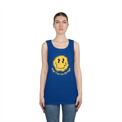 "Say Yes to Drugs" Smiley Graphic // Unisex Heavy Cotton Tank Top