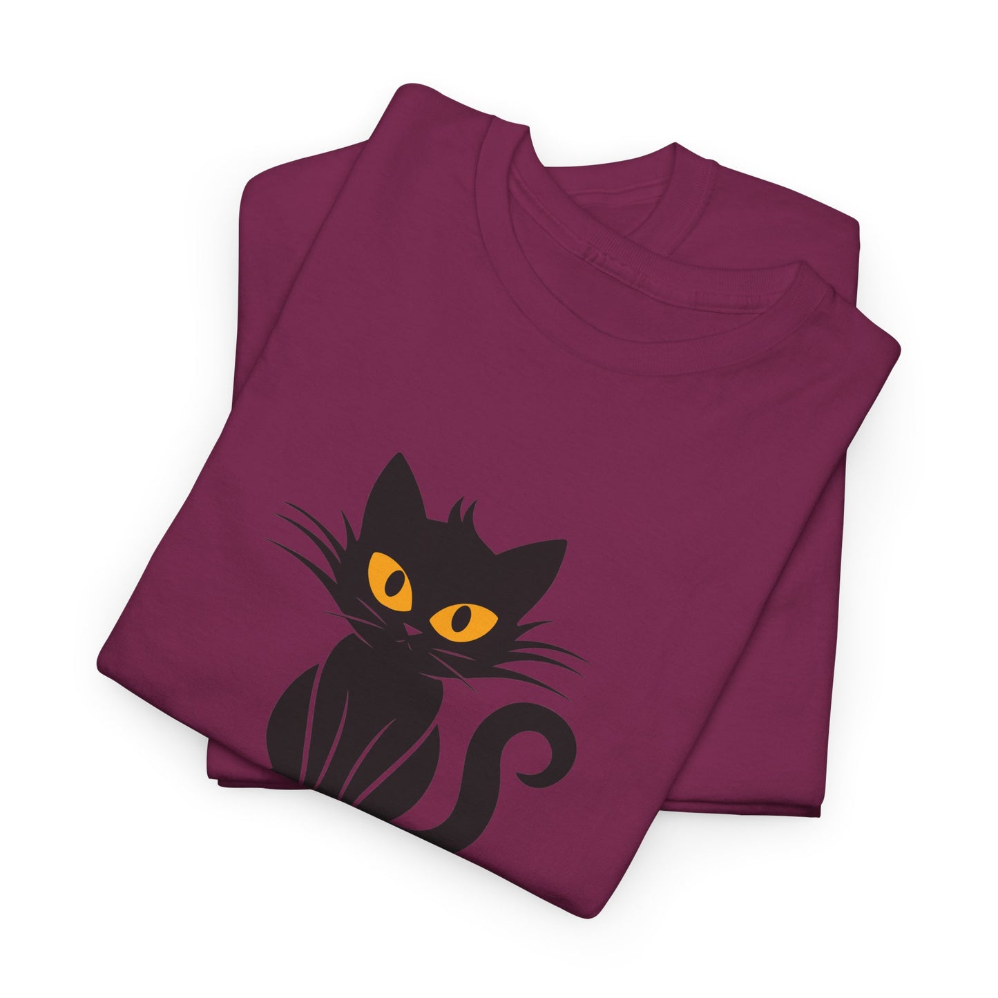 Black Cat with Sign //  Unisex Heavy Cotton Tee