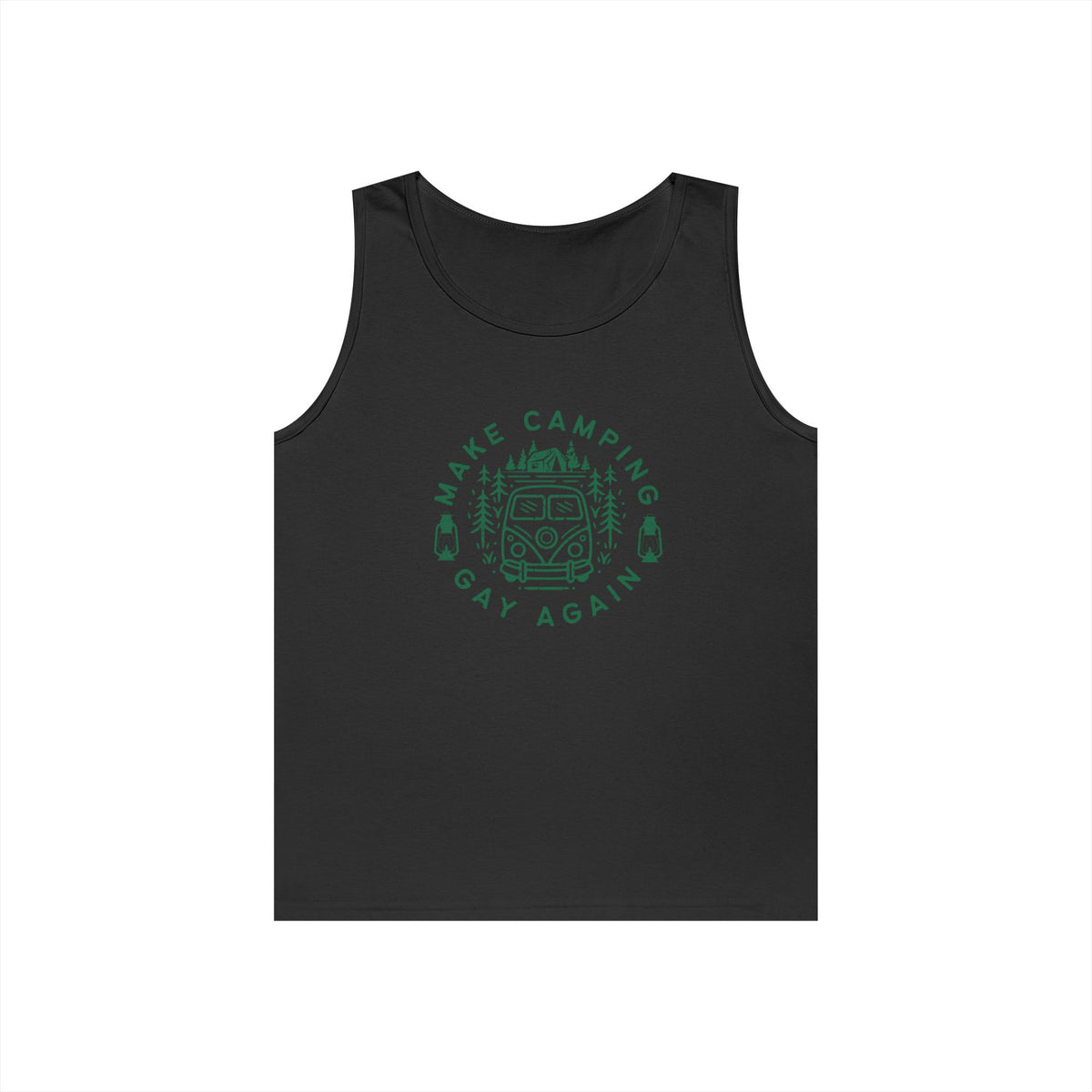Make Camping Gay Again // Unisex Heavy Cotton Tank Top - Pride Outdoor Apparel