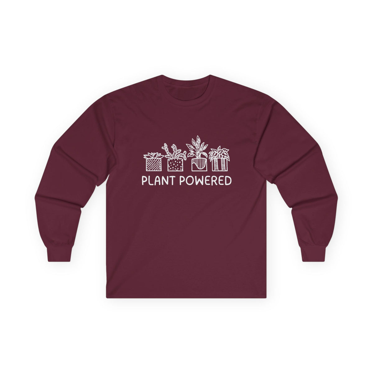 Plant Powered // Unisex Long Sleeve Tee - Eco-Friendly Plant Lovers Shirt