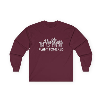 Plant Powered // Unisex Long Sleeve Tee - Eco-Friendly Plant Lovers Shirt