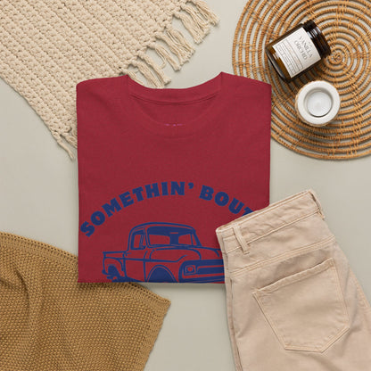 Somethin' Bout a Truck - Navy Pickup // Unisex Heavy Cotton Tee - Perfect for Truck Lovers