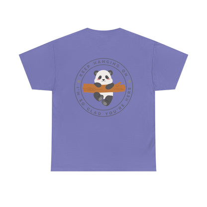 Keep Hangin' On - Panda // Unisex Heavy Cotton Tee -Vibes Graphic Shirt