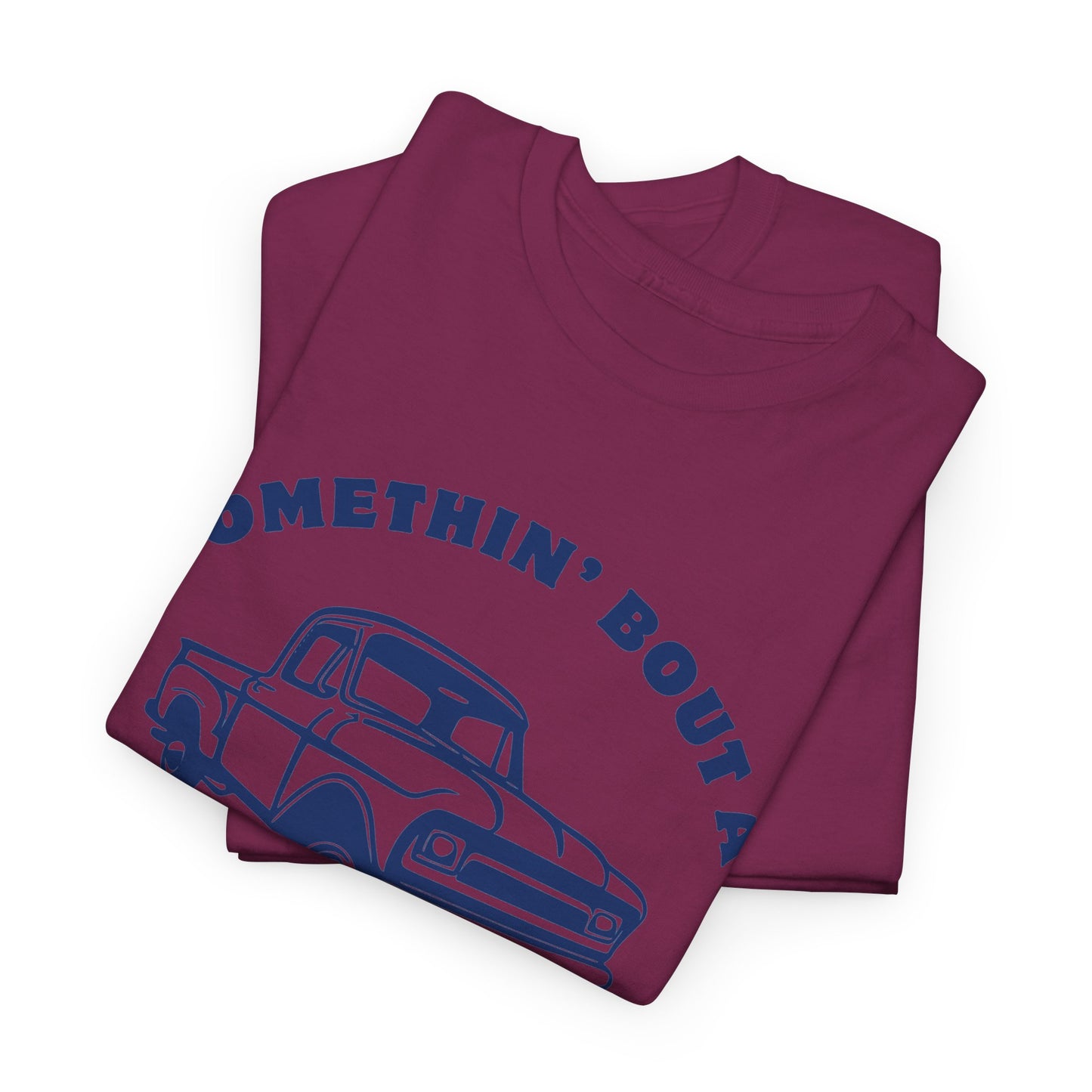 Somethin' Bout a Truck - Navy Pickup // Unisex Heavy Cotton Tee - Perfect for Truck Lovers