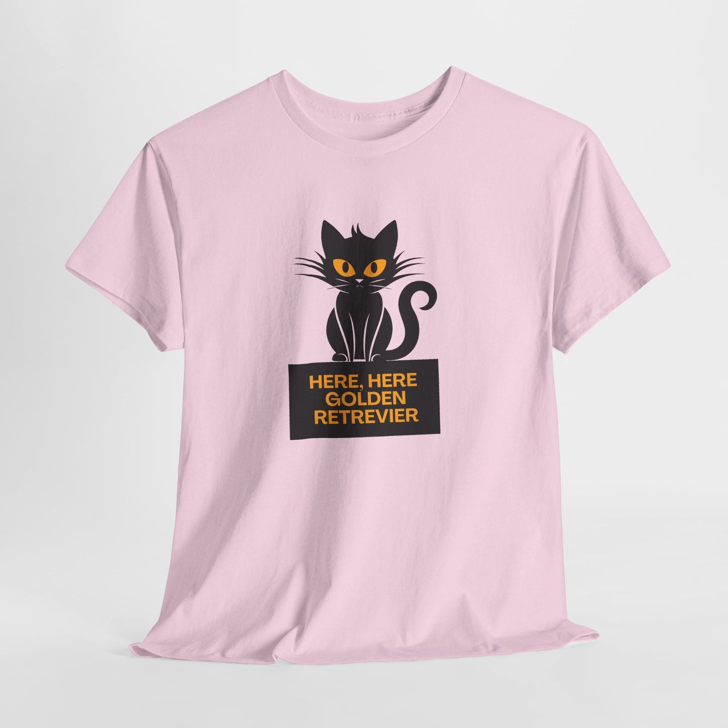 Black Cat with Sign //  Unisex Heavy Cotton Tee