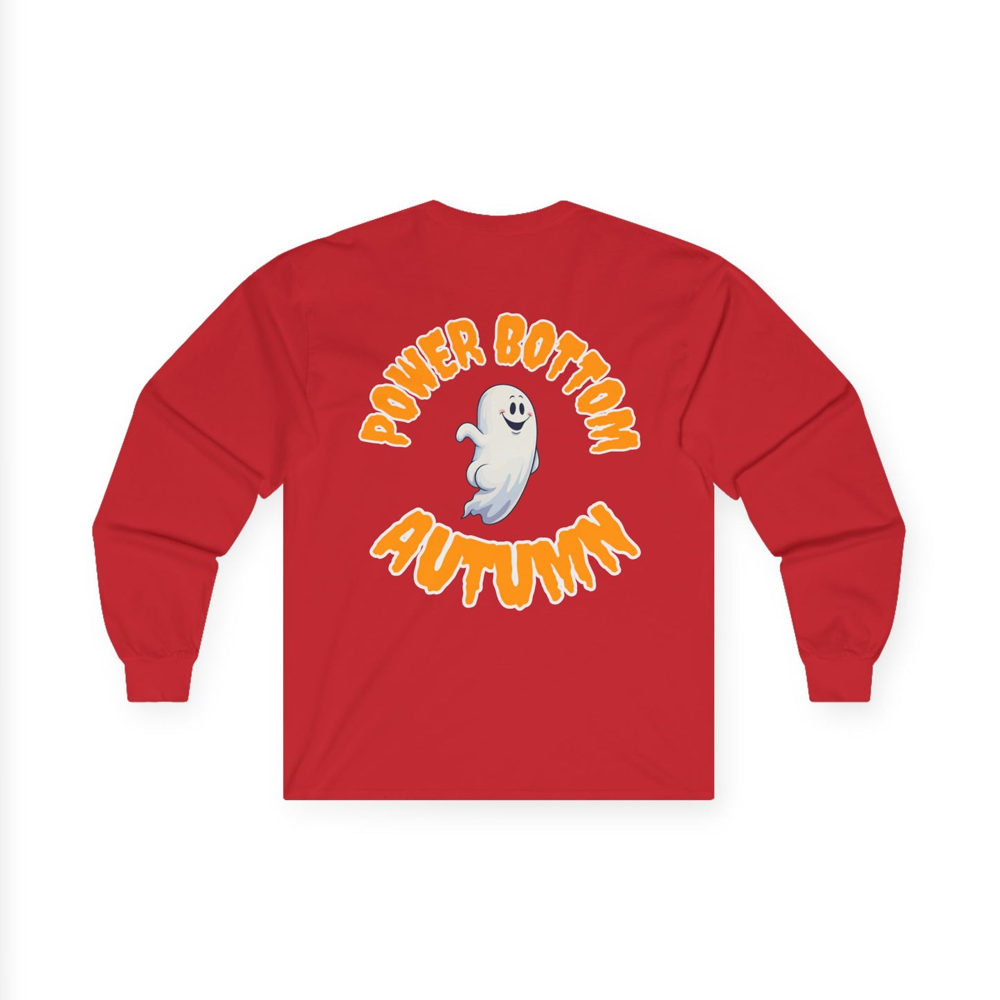 Power Bottom Autumn - White Ghost // Unisex Ghostly Vibes Long Sleeve Tee