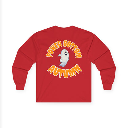 Power Bottom Autumn - White Ghost // Unisex Ghostly Vibes Long Sleeve Tee