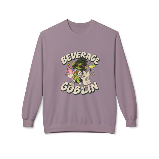 Beverage Goblin — Cute Retro Drink Lover Crew Neck Sweatshirt