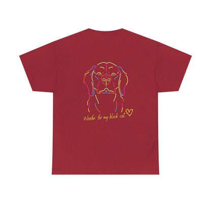 Golden Retriever Woofin' For My Black Cat // Unisex Heavy Cotton Tee - Relationship Dynamics