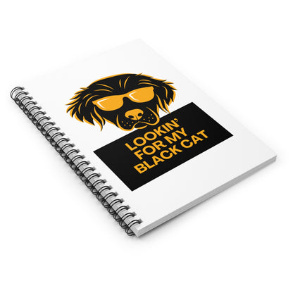Lookin' For My Black Cat // Spiral Notebook - Ruled Line