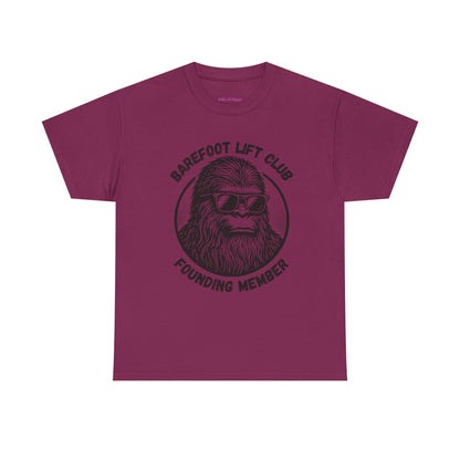 Bigfoot Founding Member of the Barefoot Lift Club // Unisex Heavy Cotton Tee - Founding Member Sasquatch Design