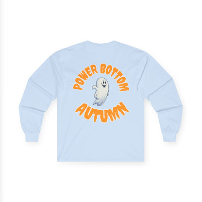 Power Bottom Autumn - White Ghost // Unisex Ghostly Vibes Long Sleeve Tee