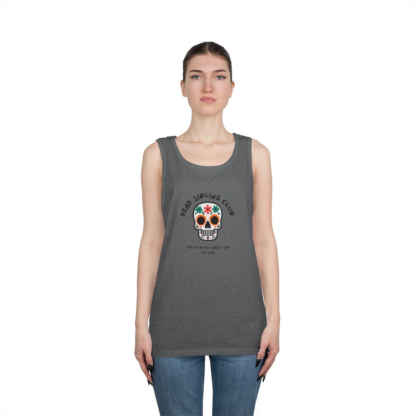 Dead Sibling Club Skull // Unisex Heavy Cotton Tank Top