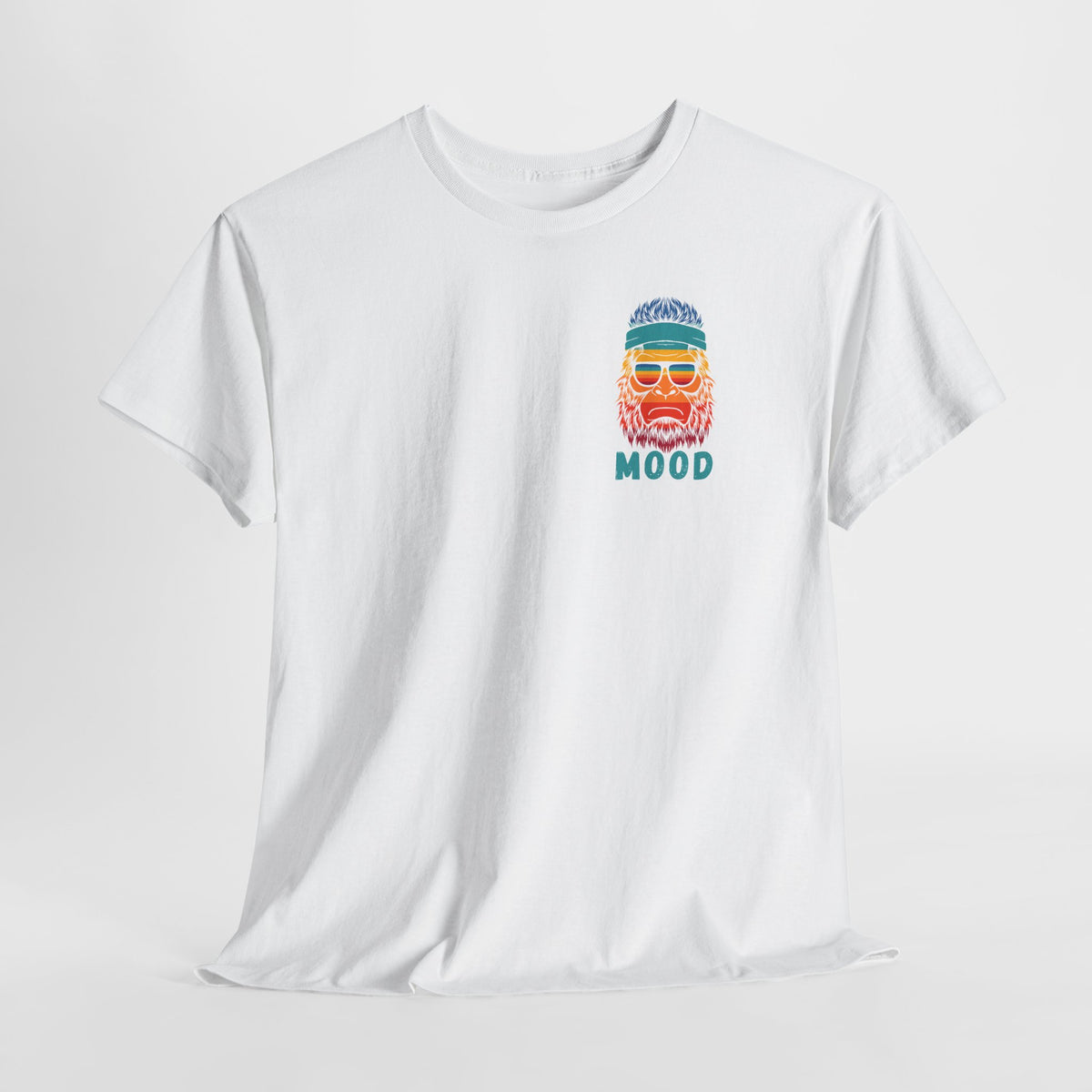 Bigfoot Mood - Pocket Placement // Retro Mood Unisex Heavy Cotton Tee - Colorful Graphic T-Shirt