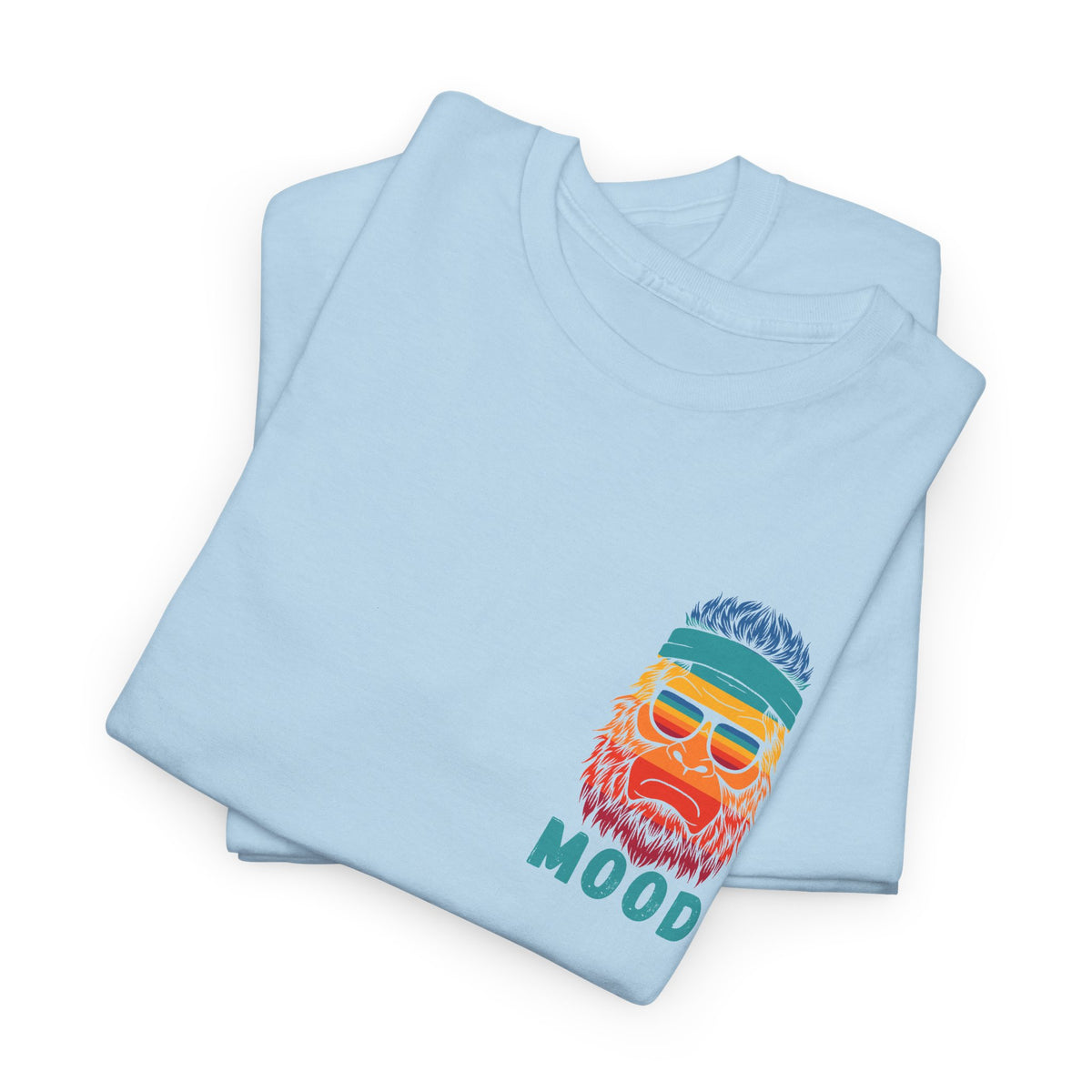 Bigfoot Mood - Pocket Placement // Retro Mood Unisex Heavy Cotton Tee - Colorful Graphic T-Shirt