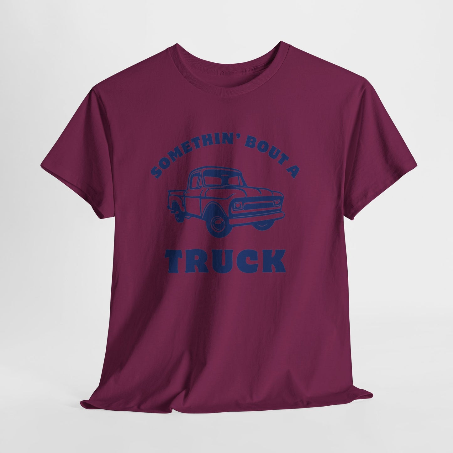 Somethin' Bout a Truck - Navy Pickup // Unisex Heavy Cotton Tee - Perfect for Truck Lovers