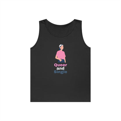 Queer and Single // Unisex Heavy Cotton Tank Top
