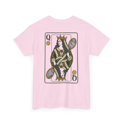 Tennis - Queen of the Court - Vintage Playing Card Graphic T-Shirt