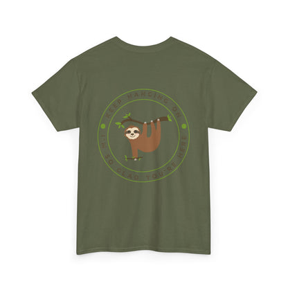 Keep Hangin' On - Sloth // Unisex Heavy Cotton Tee - Motivational