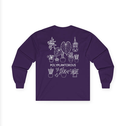 polyPLANTorous // Unisex Long Sleeve Tee - Botanical Design for Plant Lovers