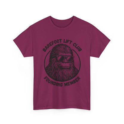 Bigfoot Founding Member of the Barefoot Lift Club // Unisex Heavy Cotton Tee - Founding Member Sasquatch Design