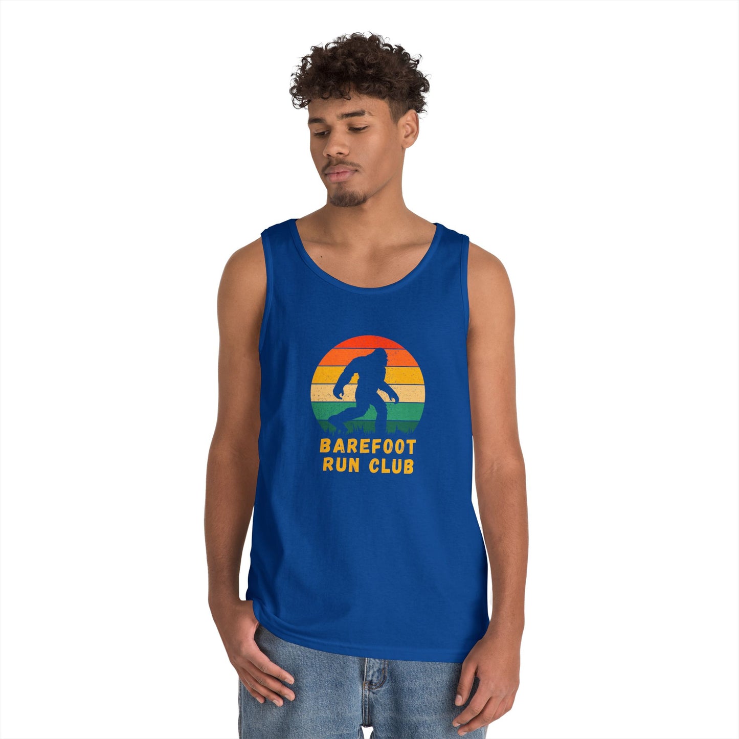 Barefoot Run Club Silhouette //  Unisex Heavy Cotton Tank Top