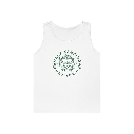 Make Camping Gay Again // Unisex Heavy Cotton Tank Top - Pride Outdoor Apparel