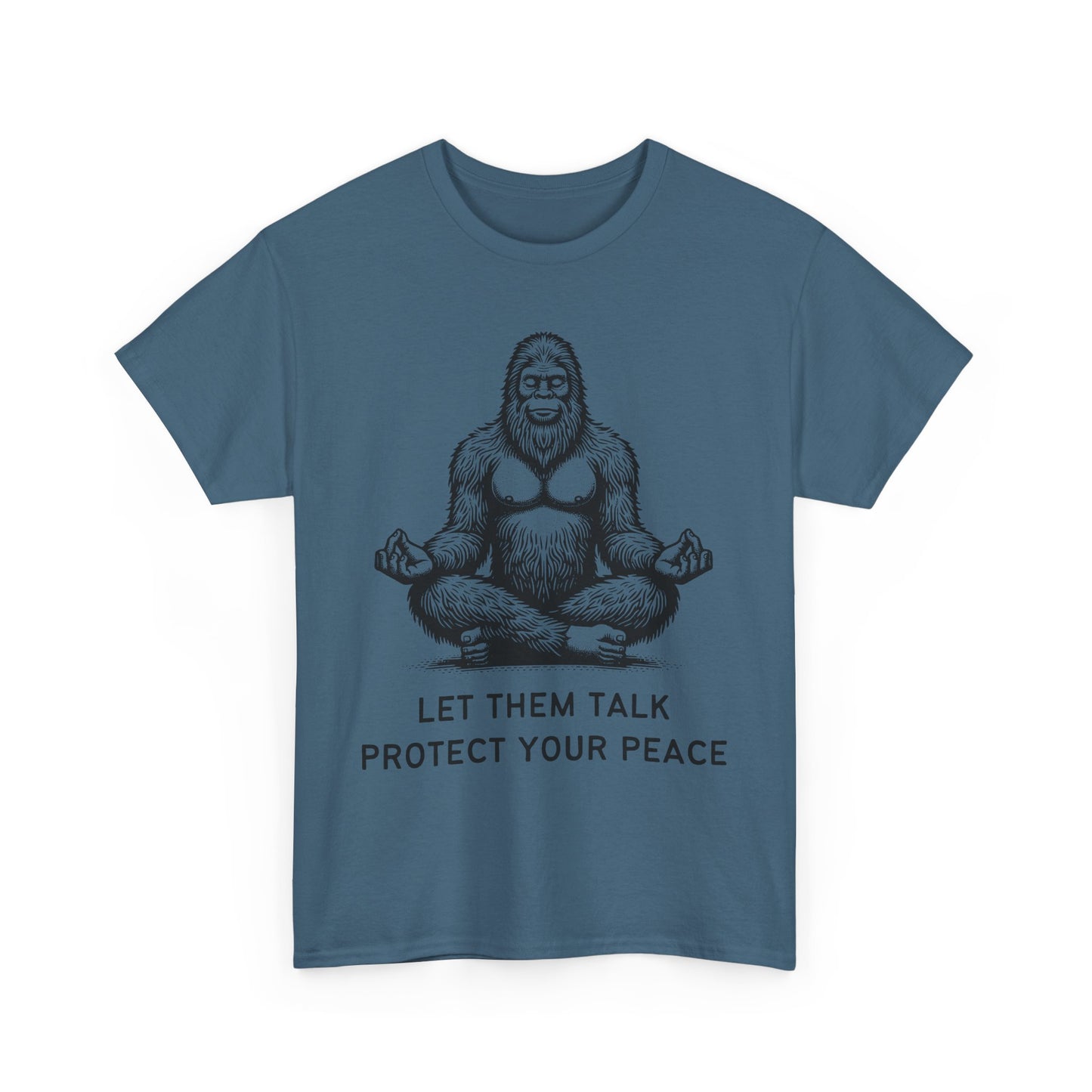 Bigfoot - Protect Your Peace // Unisex Heavy Cotton Tee - Comfortable, Relaxed Fit T-Shirt for Chill Vibes & Mental Health