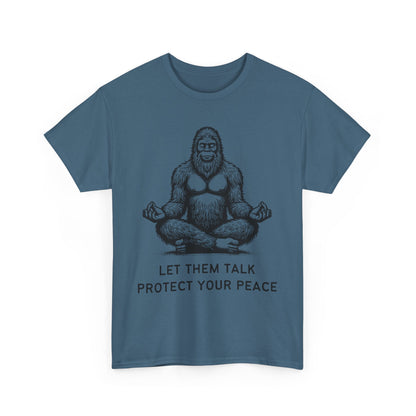 Bigfoot - Protect Your Peace // Unisex Heavy Cotton Tee - Comfortable, Relaxed Fit T-Shirt for Chill Vibes & Mental Health