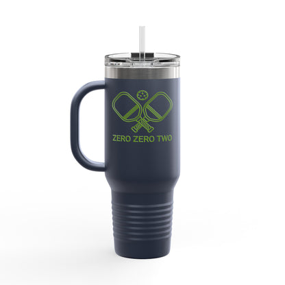 Zero Zero Two // Insulated Travel Mug, 40oz - Blue Text