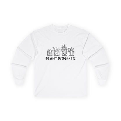 Plant Powered // Unisex Long Sleeve Tee - Eco-Friendly Plant Lovers Shirt